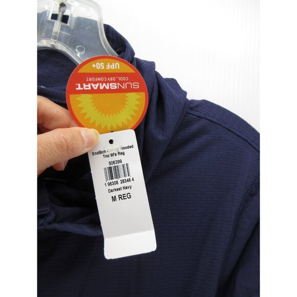 LL Bean Top Medium Sand Beach Hoodie SunSmart Cover Up UPF 50+ NEW - Picture 11 of 12